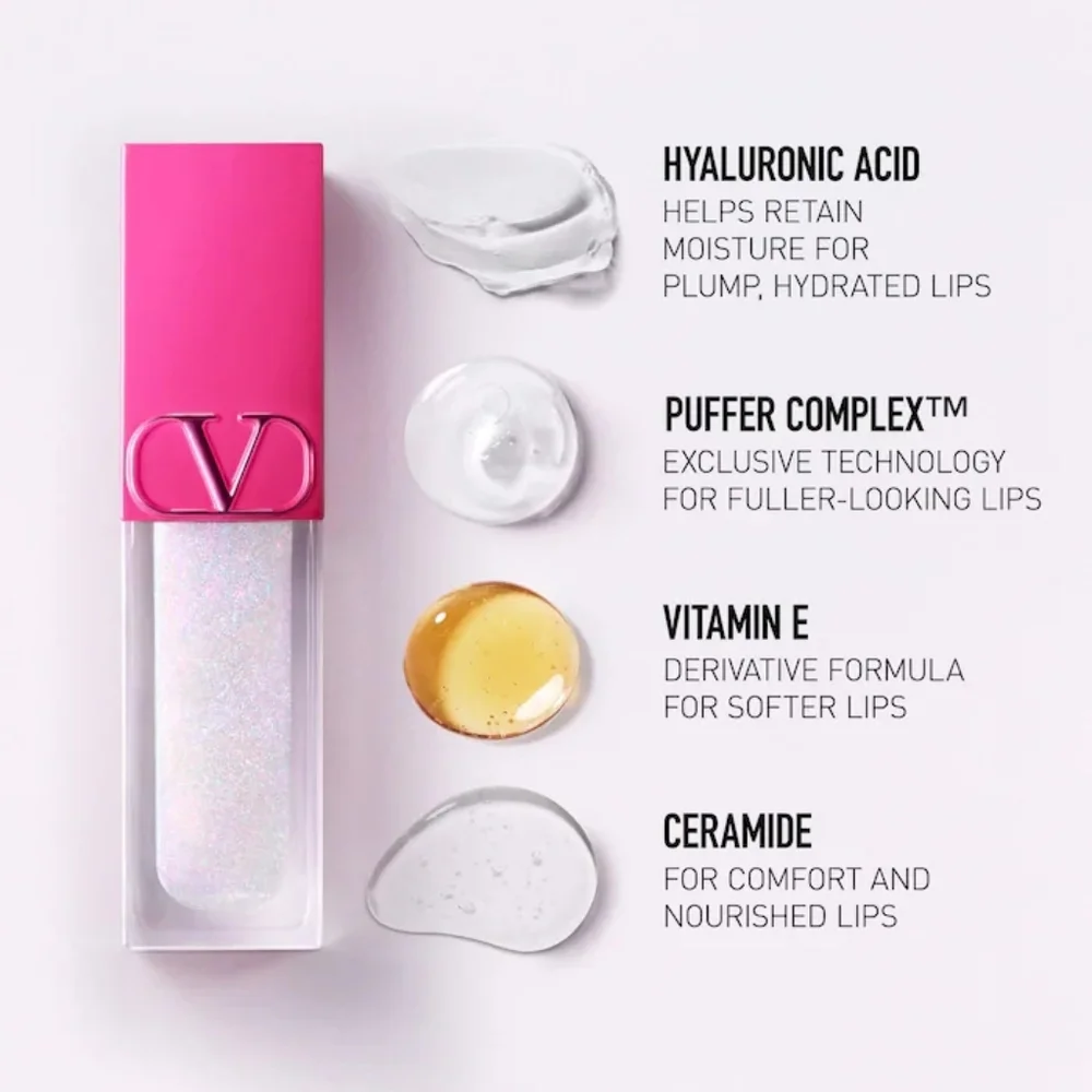 Valentino Puffer Lip Plumper Gloss Brand New In Box Full Size Moonlight Crush